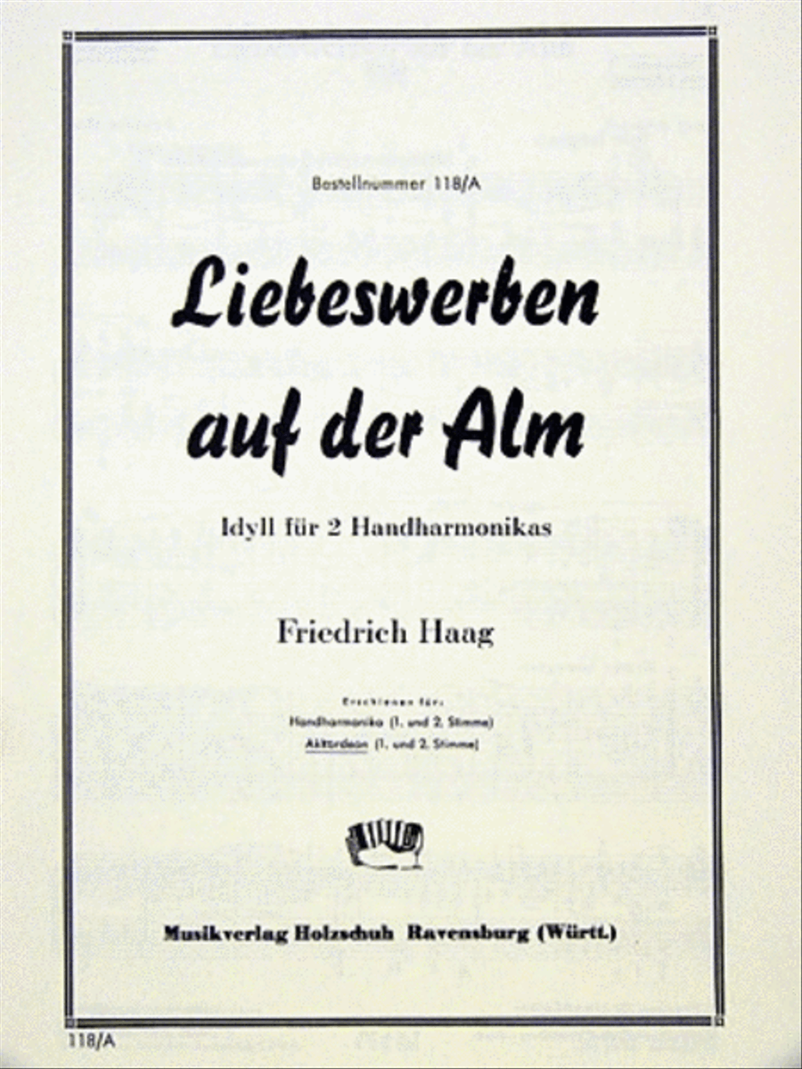 Liebeswerben auf der Alm, Idyll Accordion scores gallery preview page 1