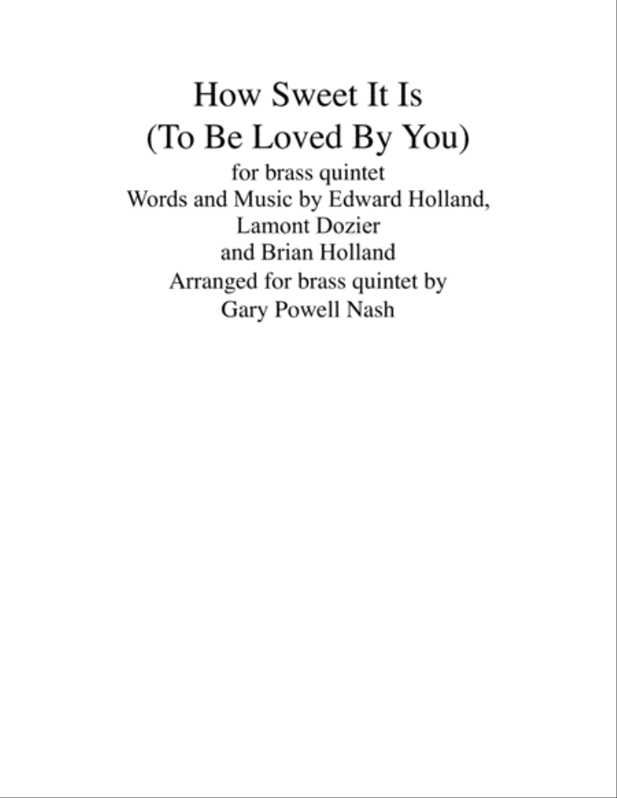 How Sweet It Is (To Be Loved By You) Brass Ensemble scores gallery preview page 1