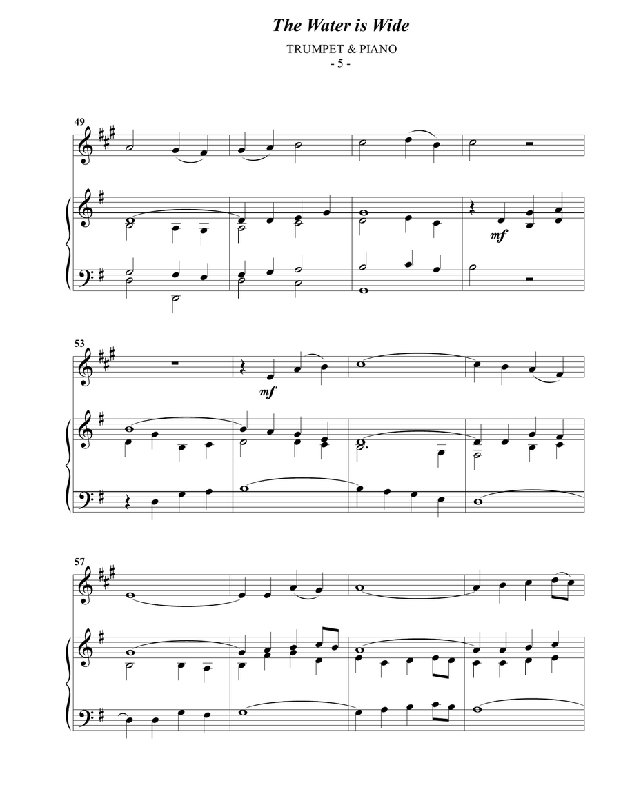 The Water is Wide for Trumpet & Piano image number null