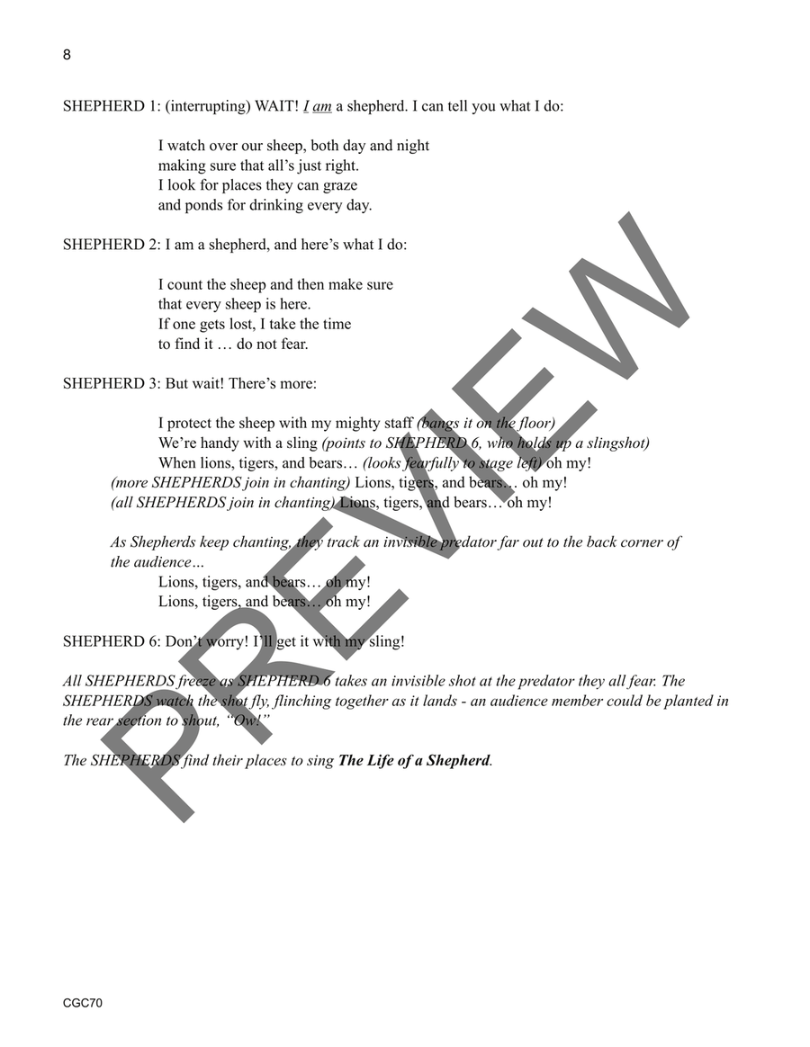 The Lost Sheep (A Mini Musical for Unison Voices) Reproducible with MP3 Unison Choir scores gallery preview page 9