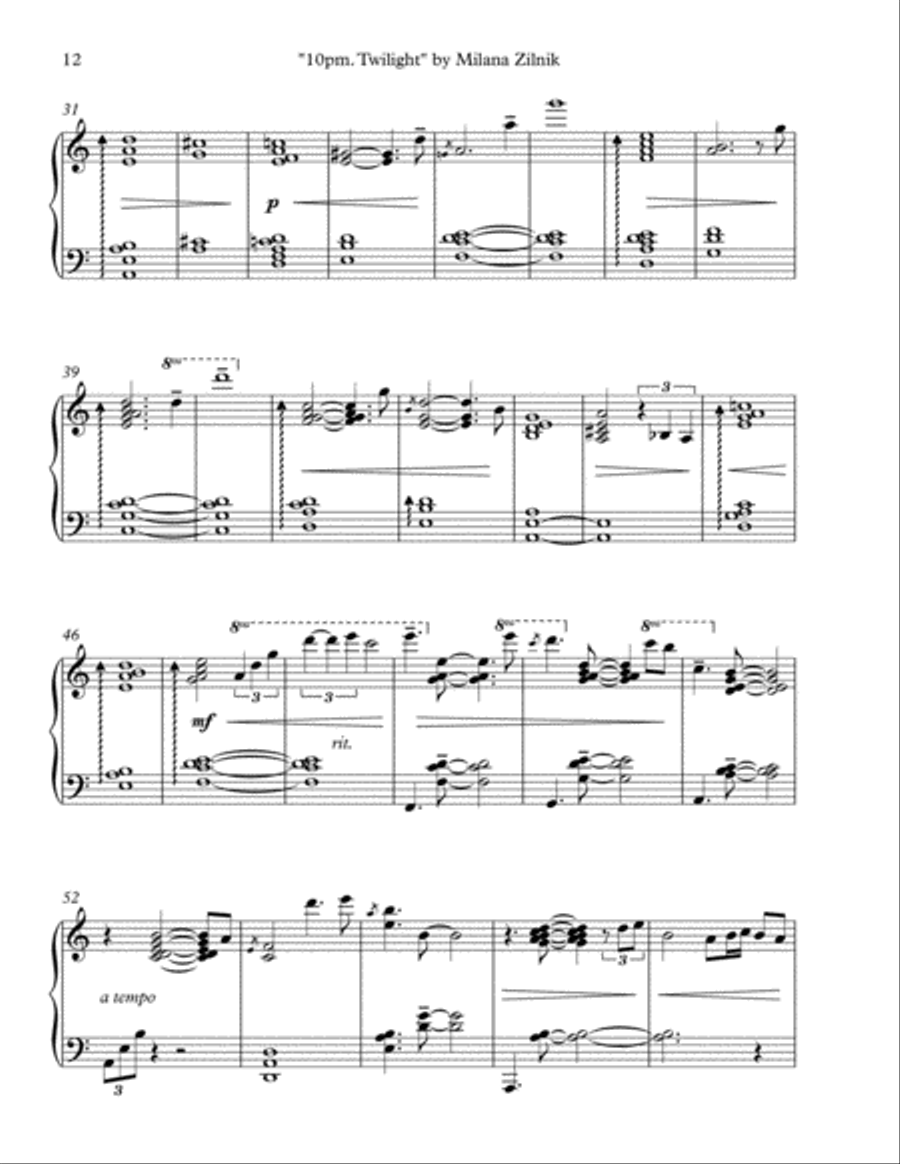 10pm. Twilight Piano Solo scores gallery preview page 2