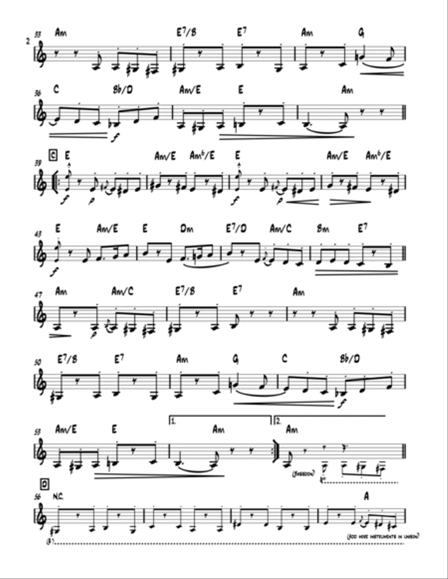 Funeral March Of A Marionette (Theme from "Alfred Hitchcock Presents") - Lead sheet (key of Am)