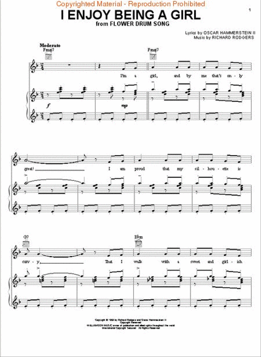 I Enjoy Being a Girl (from Flower Drum Song) Piano, Vocal, Guitar scores gallery preview page 2
