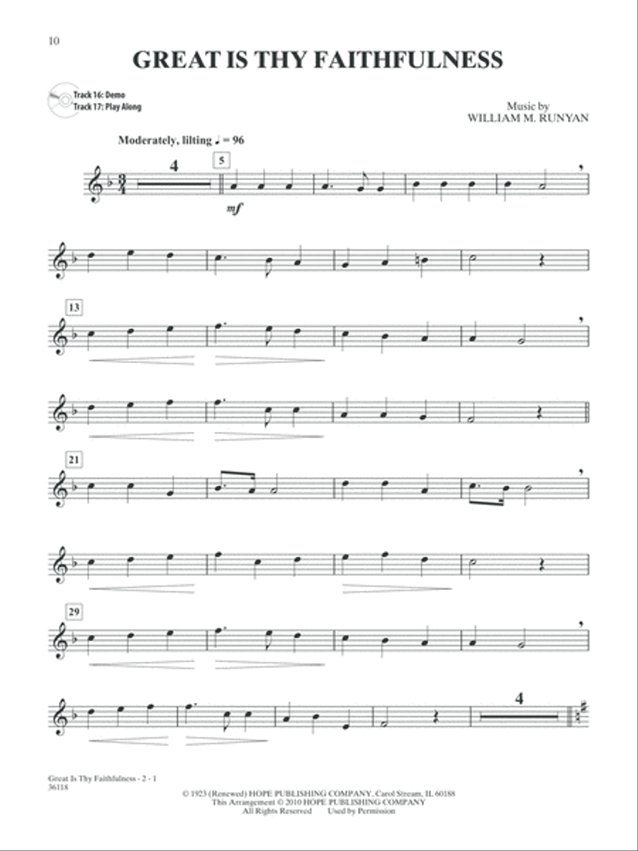 Favorite Hymns Instrumental Solos Tenor Saxophone scores gallery preview page 3