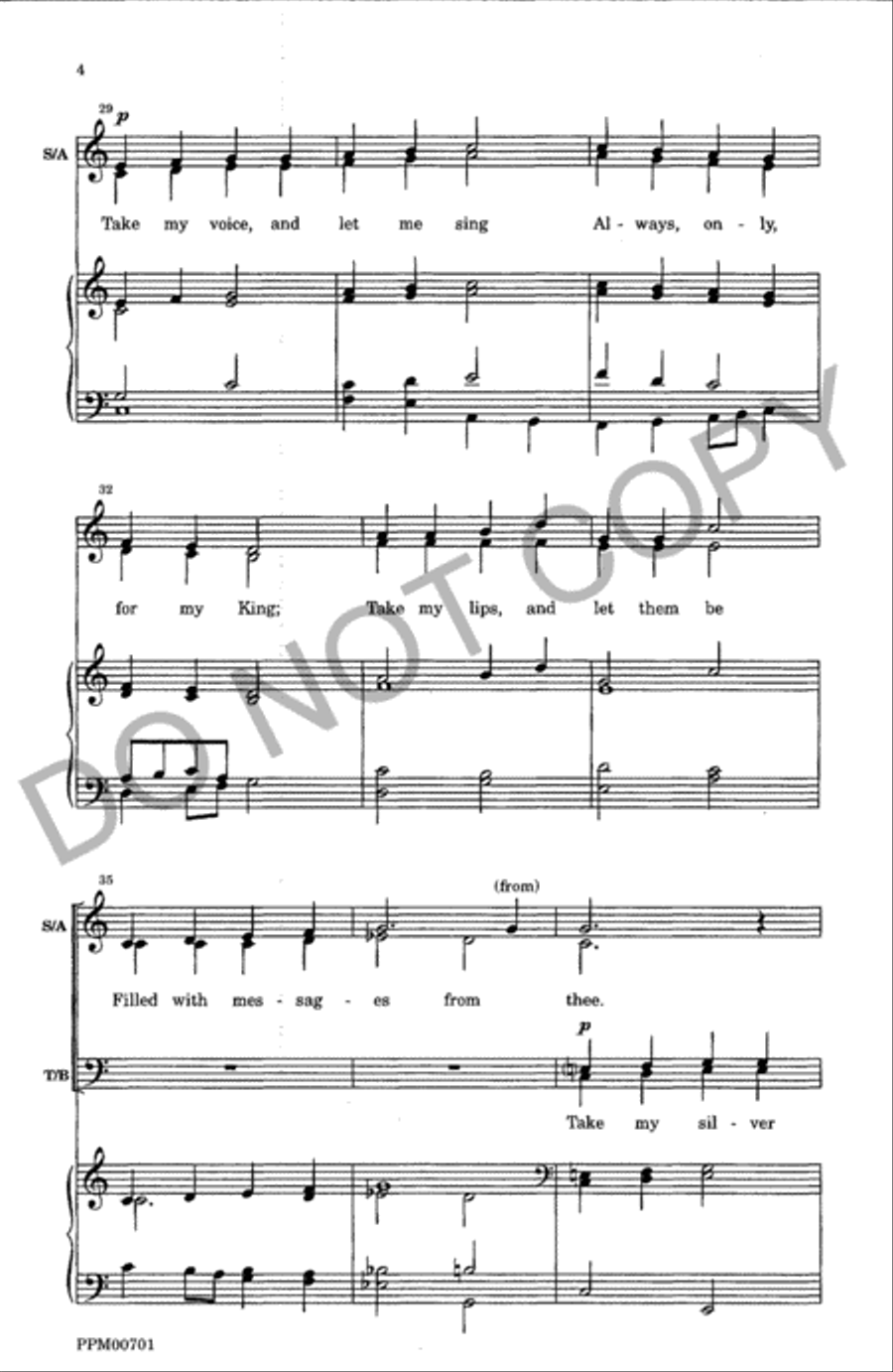 Ever, Only, All For Thee 4-Part scores gallery preview page 5