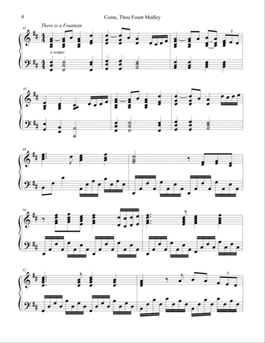 Come, Thou Fount of Every Blessing - Hymn Medley Piano Solo scores gallery preview page 4