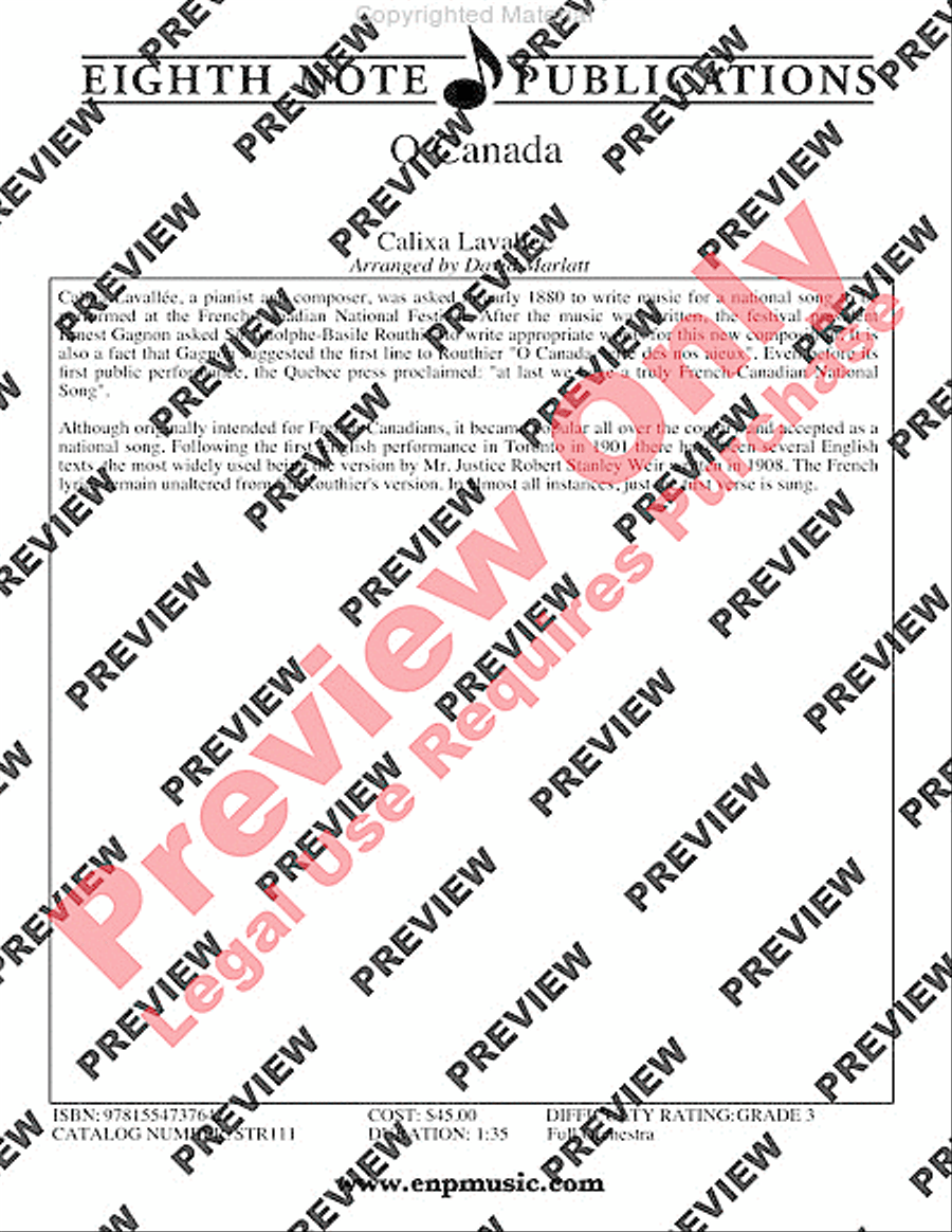 O Canada Full Orchestra scores gallery preview page 3