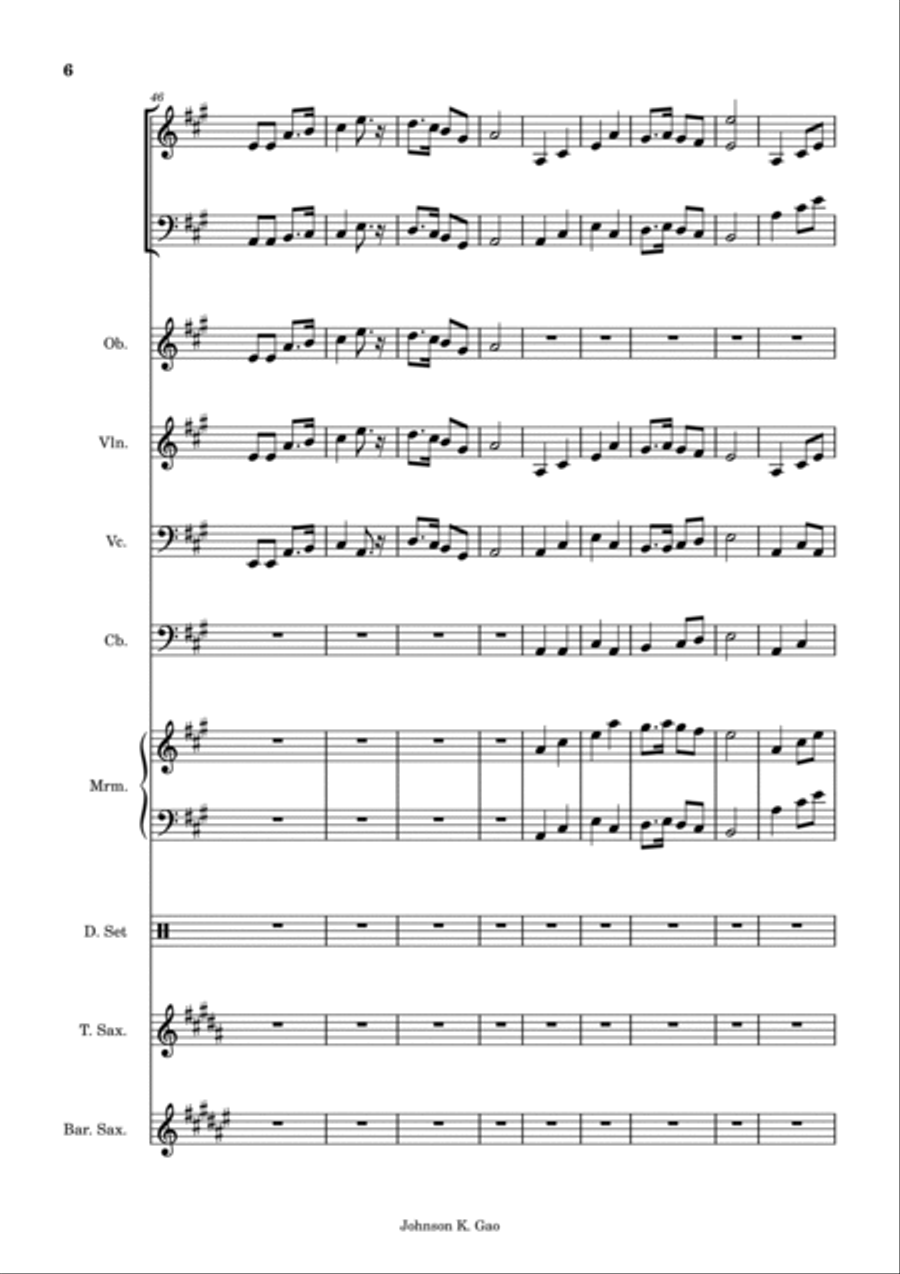 Grandma Happy Birthday Song. With a video of Chinese and English lyrics Karaoke. 4-Part scores gallery preview page 6