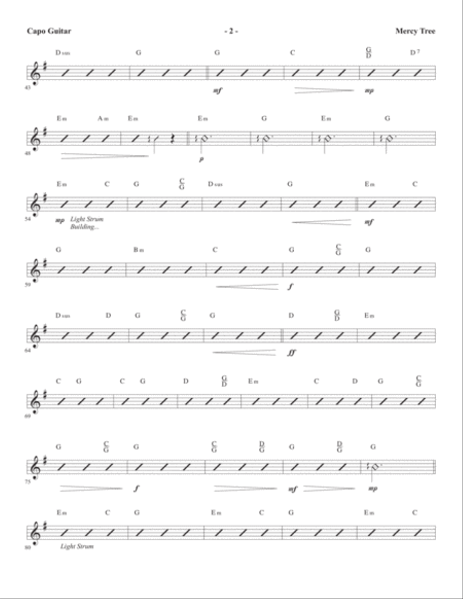 What Wondrous Hope (Praise Band) - Capo Guitar Choir scores gallery preview page 8