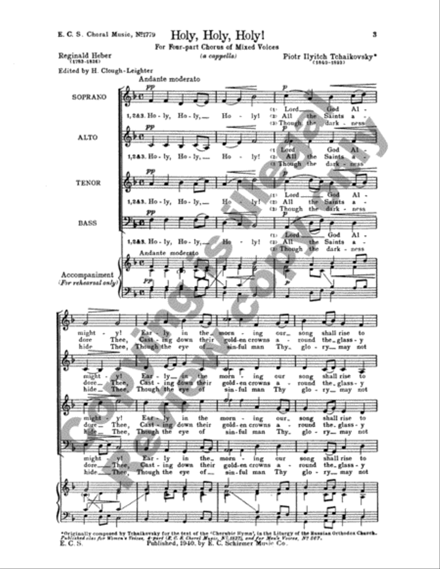 Holy, Holy, Holy 4-Part scores gallery preview page 2