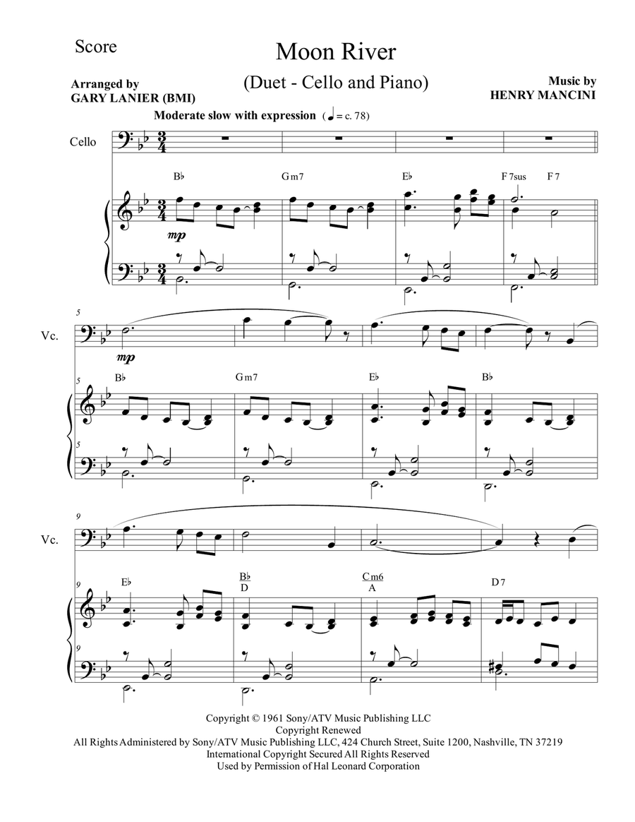 Moon River Piano scores gallery preview page 1