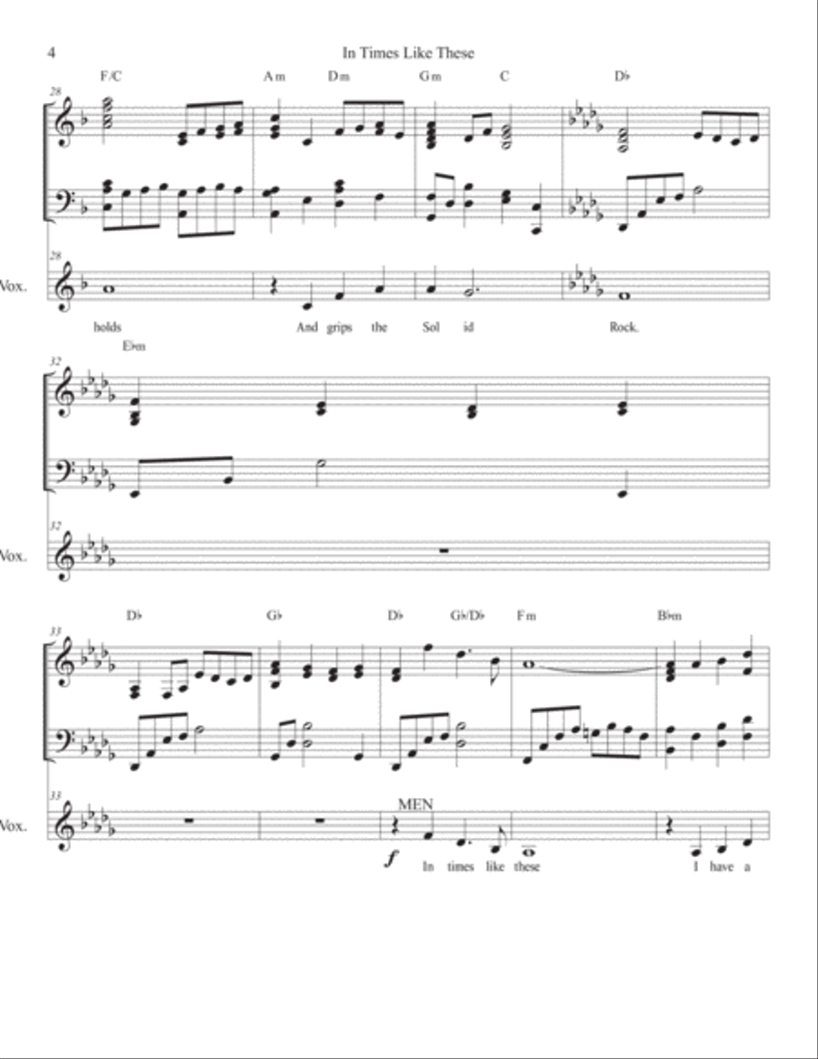 In Times Like These Vocal Solo - Quartet In Times Like These Vocal Solo - Quartet Choir scores gallery preview page 4