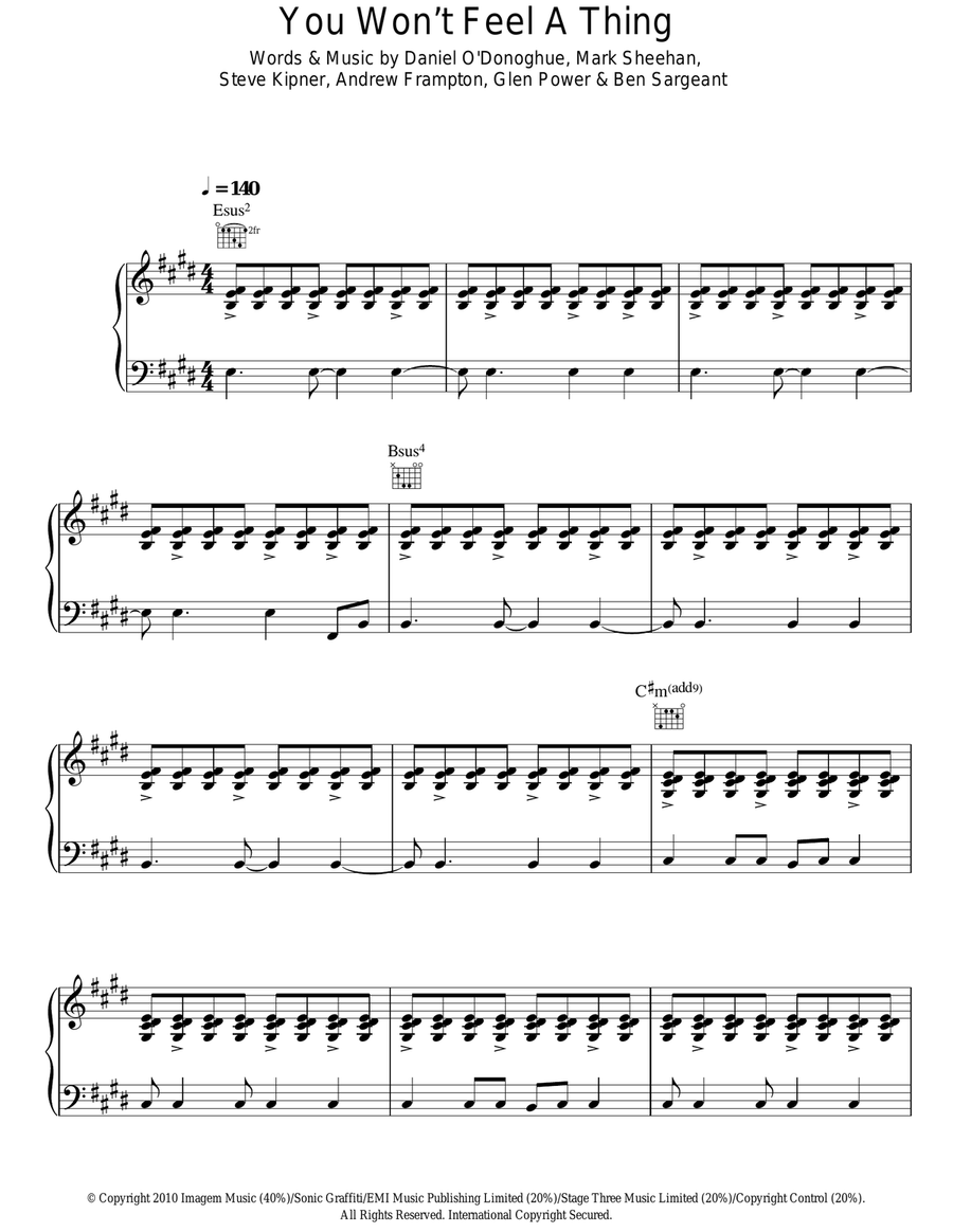 You Won't Feel A Thing Acoustic Guitar scores gallery preview page 1