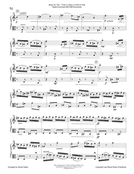 The Nutcracker - Duet - for Flute or Oboe or Violin & Viola - Music for Two