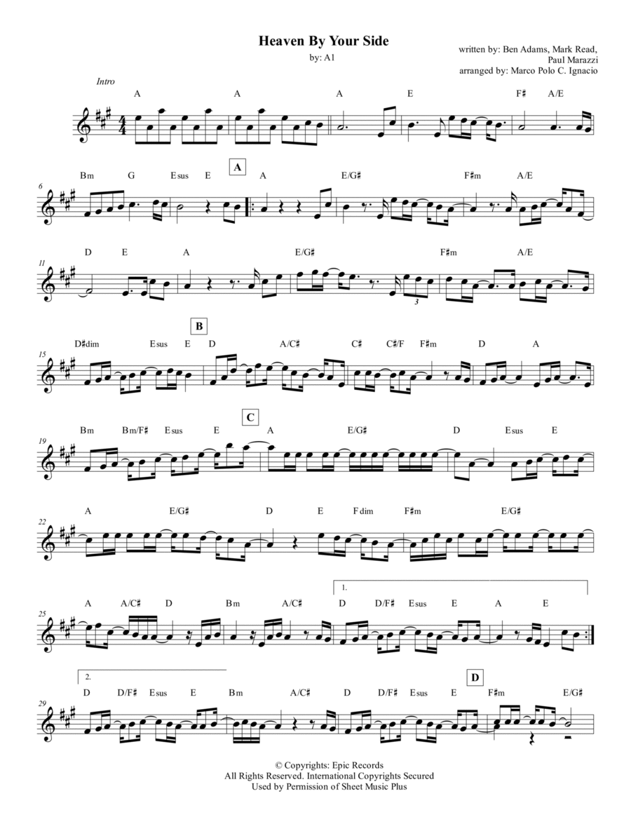 Heaven By Your Side Heaven By Your Side Piano scores gallery preview page 1