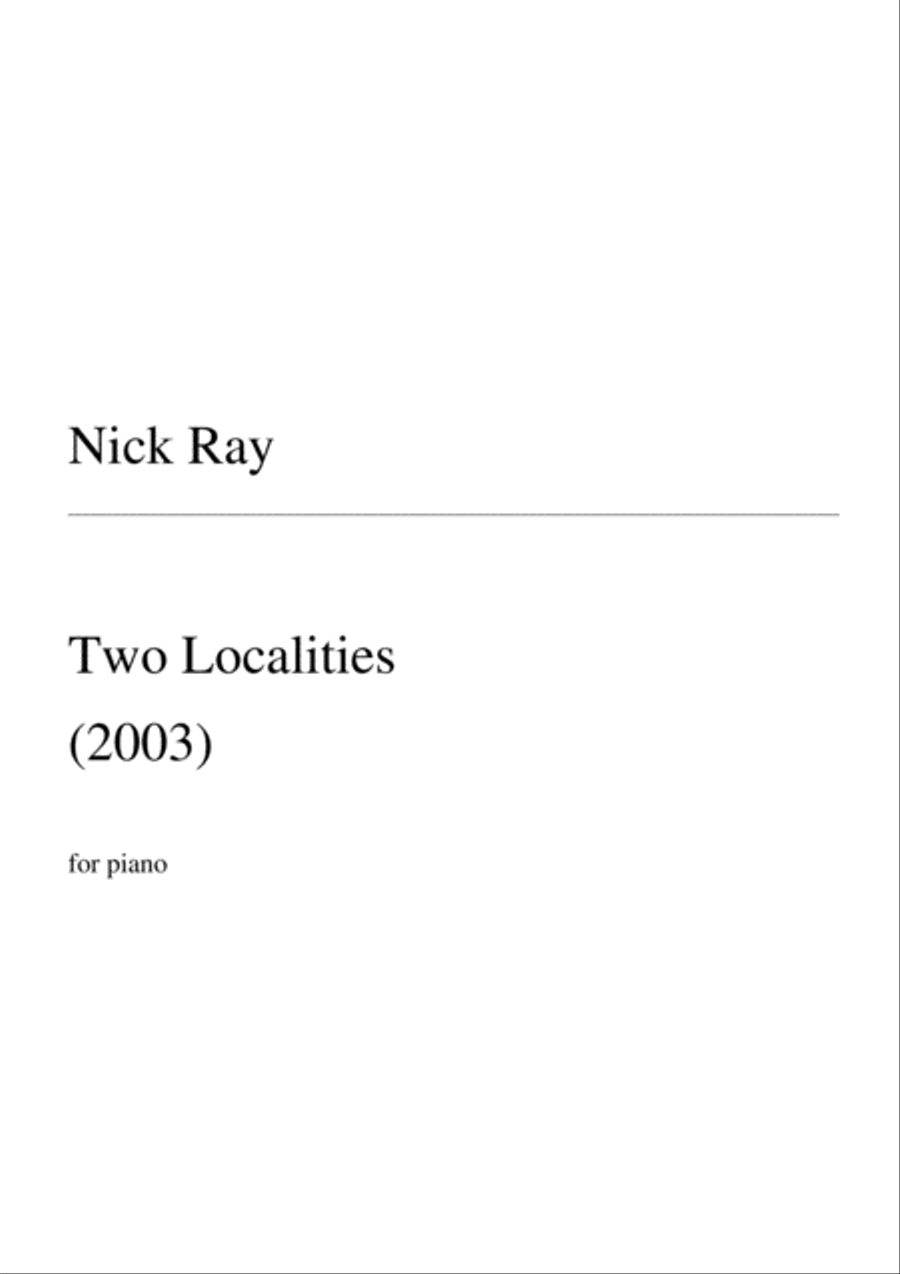 Two Localities (2003) for piano Piano Solo scores gallery preview page 1