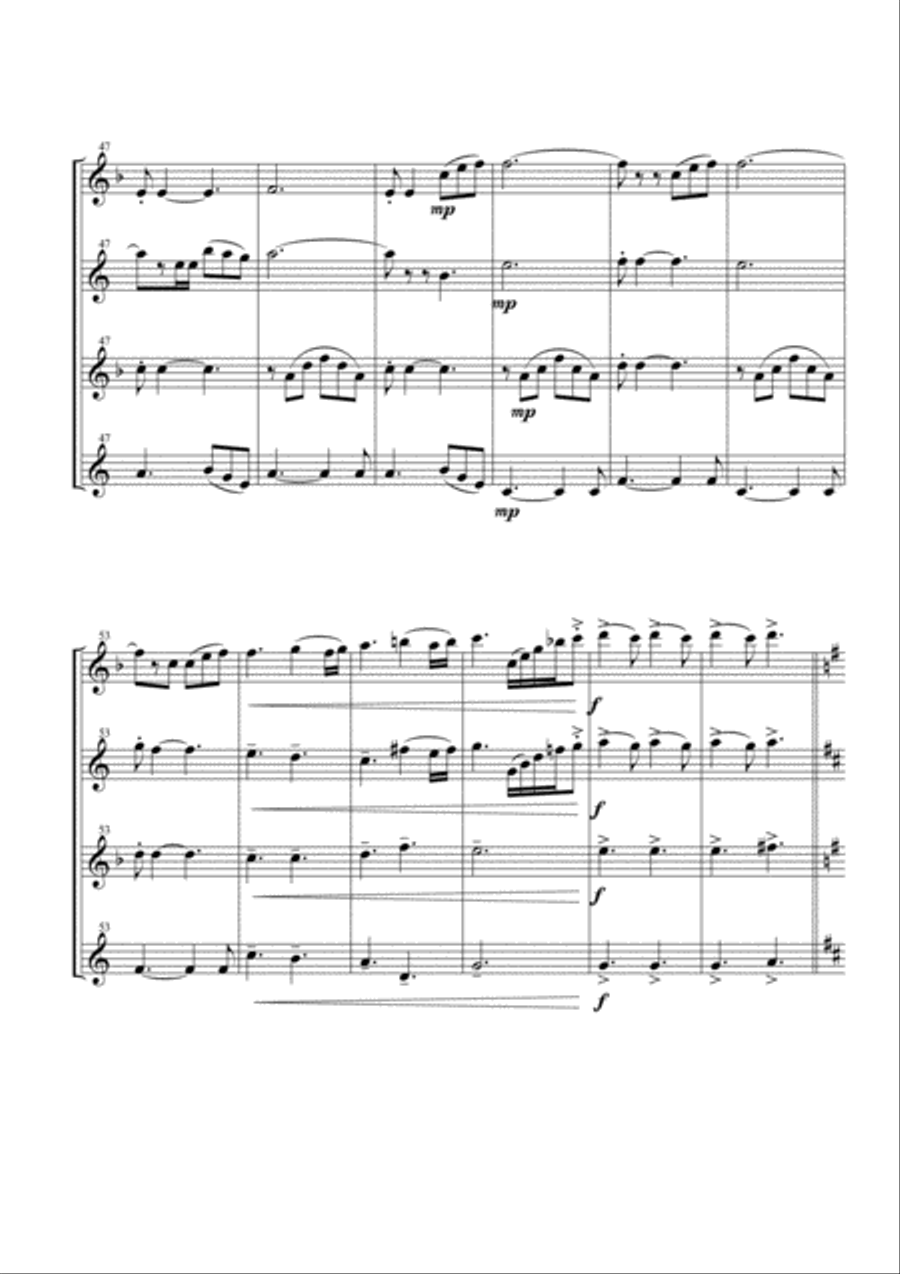 We Are The Champions Woodwind Quartet scores gallery preview page 5
