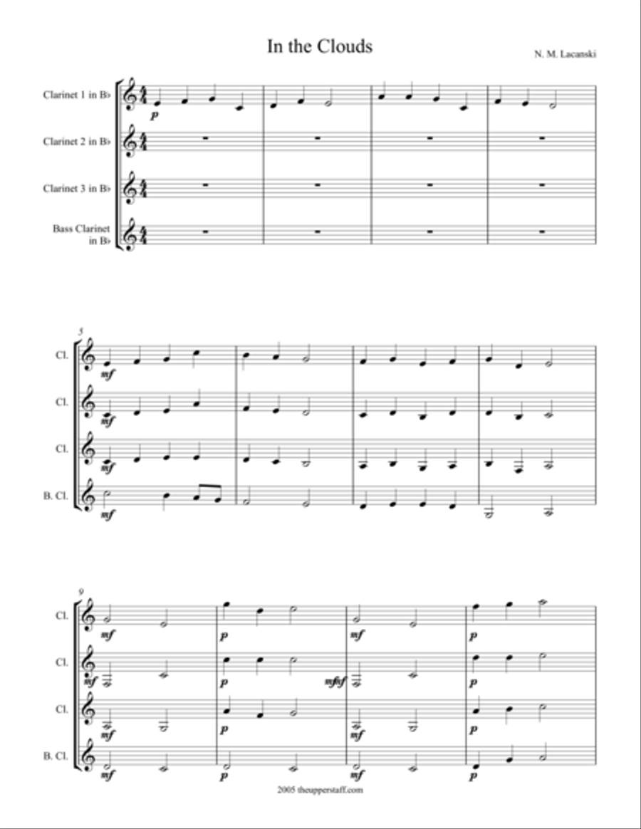 In the Clouds Woodwind Quartet scores gallery preview page 1