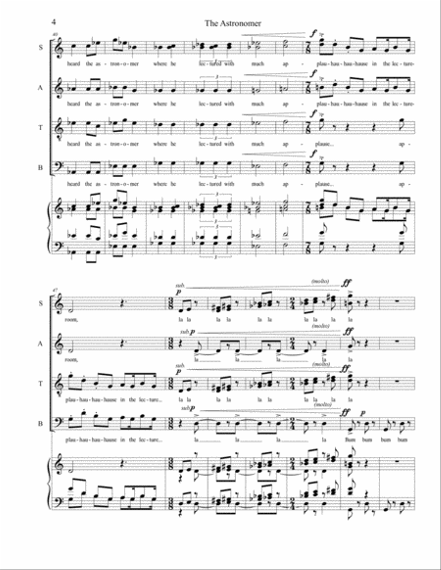 The Astronomer (William Yanesh, Walt Whitman) 4-Part scores gallery preview page 4