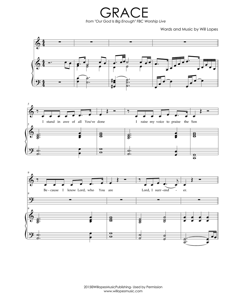 Grace (SATB with Piano) Grace (SATB with Piano) 4-Part scores gallery preview page 1