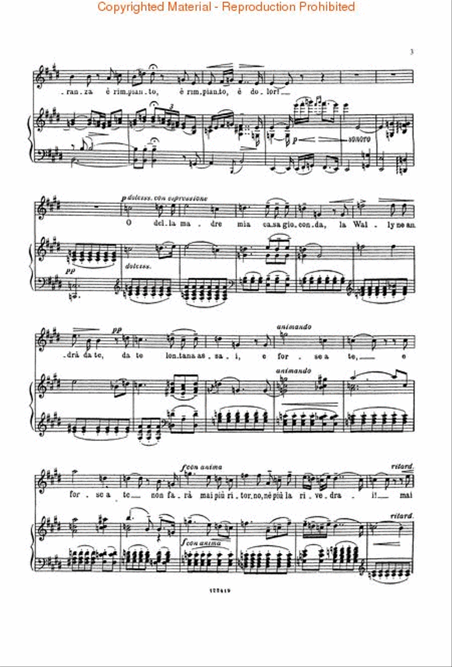 Ebben, n'andró lontana (from La Wally) Voice scores gallery preview page 3