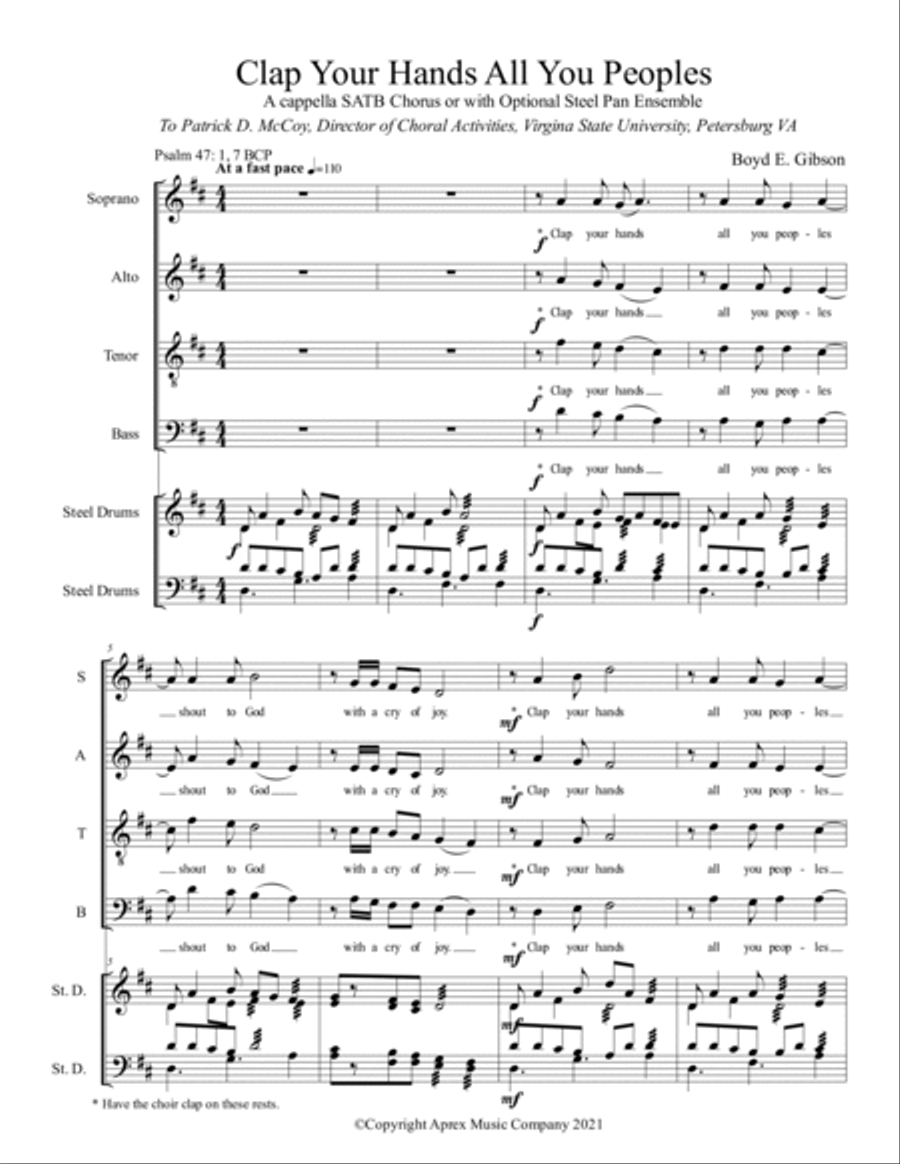 Clap Your Hands 4-Part scores gallery preview page 2