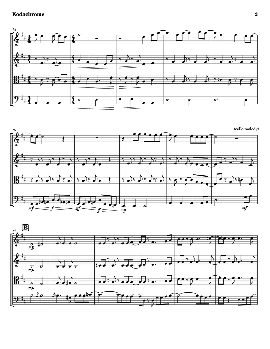 Kodachrome Tm String Quartet scores gallery preview page 2