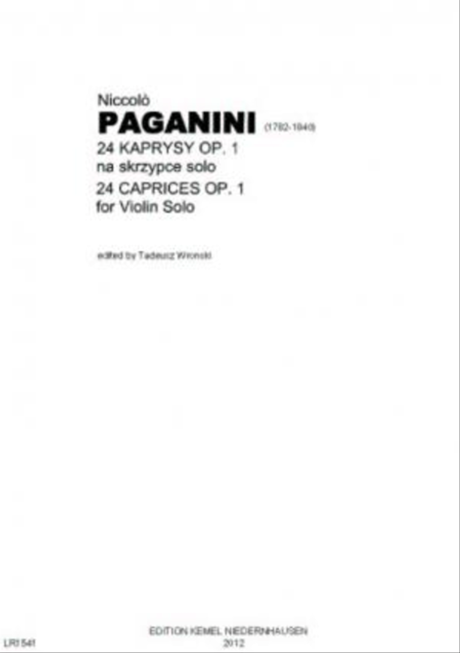 Twenty-four caprices Twenty-four caprices Violin Solo scores gallery preview page 1