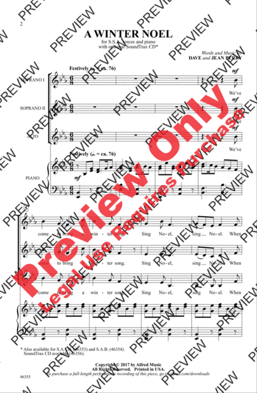 A Winter Noel Women's Choir scores gallery preview page 2