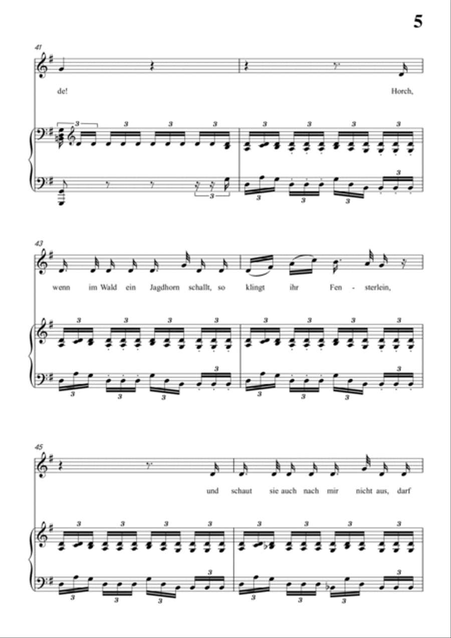 Schubert-Die böse Farbe,from 'Die Schöne Müllerin',Op.25 No.17 in G for Vocal and Piano Voice scores gallery preview page 6