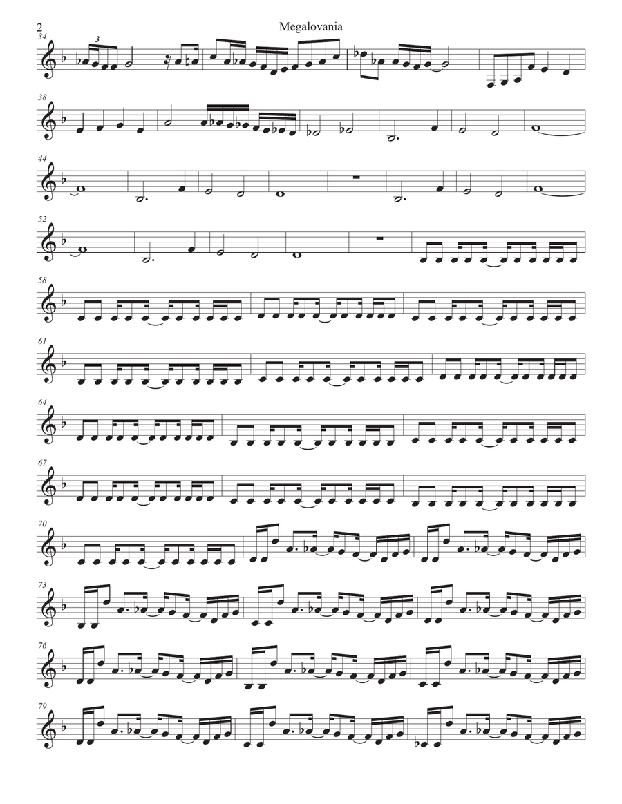 MEGALOVANIA (from Undertale) Violin Solo scores gallery preview page 2