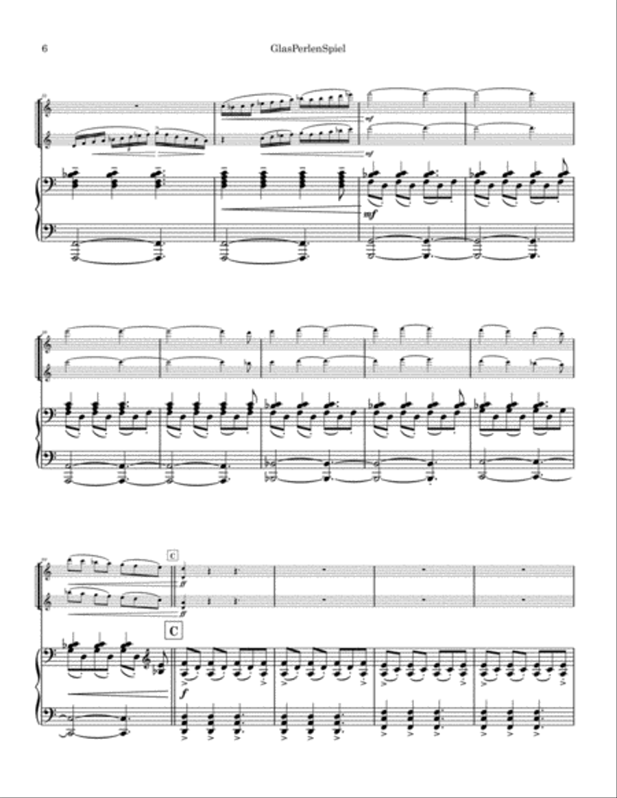GlasPerlenSpiel - Double Concerto for 2 violins String Duet scores gallery preview page 6