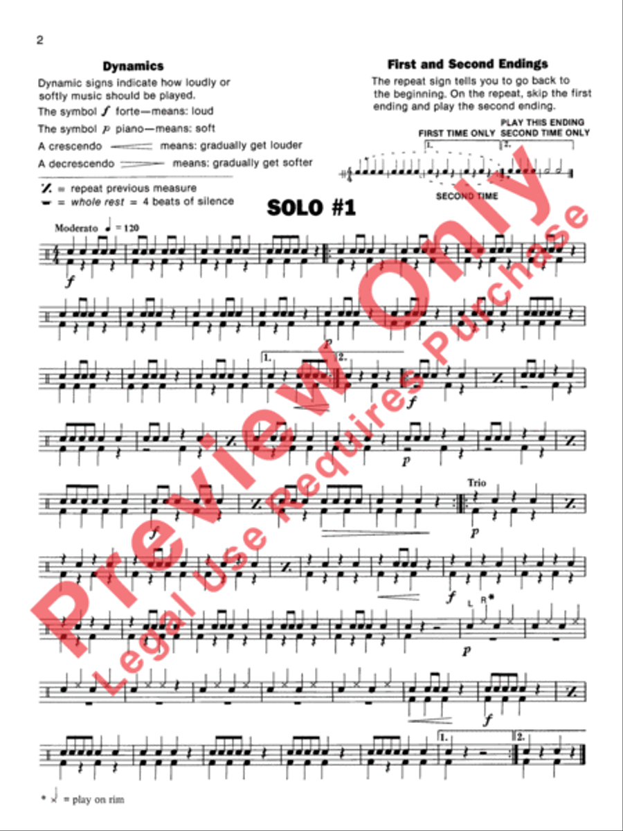 Alfred's Beginning Snare Drum Solos Percussion scores gallery preview page 6