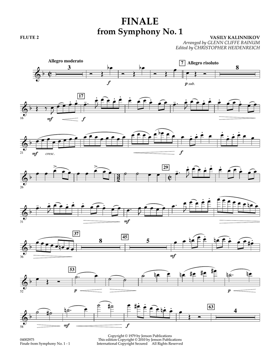 Finale from Symphony No. 1 - Flute 2