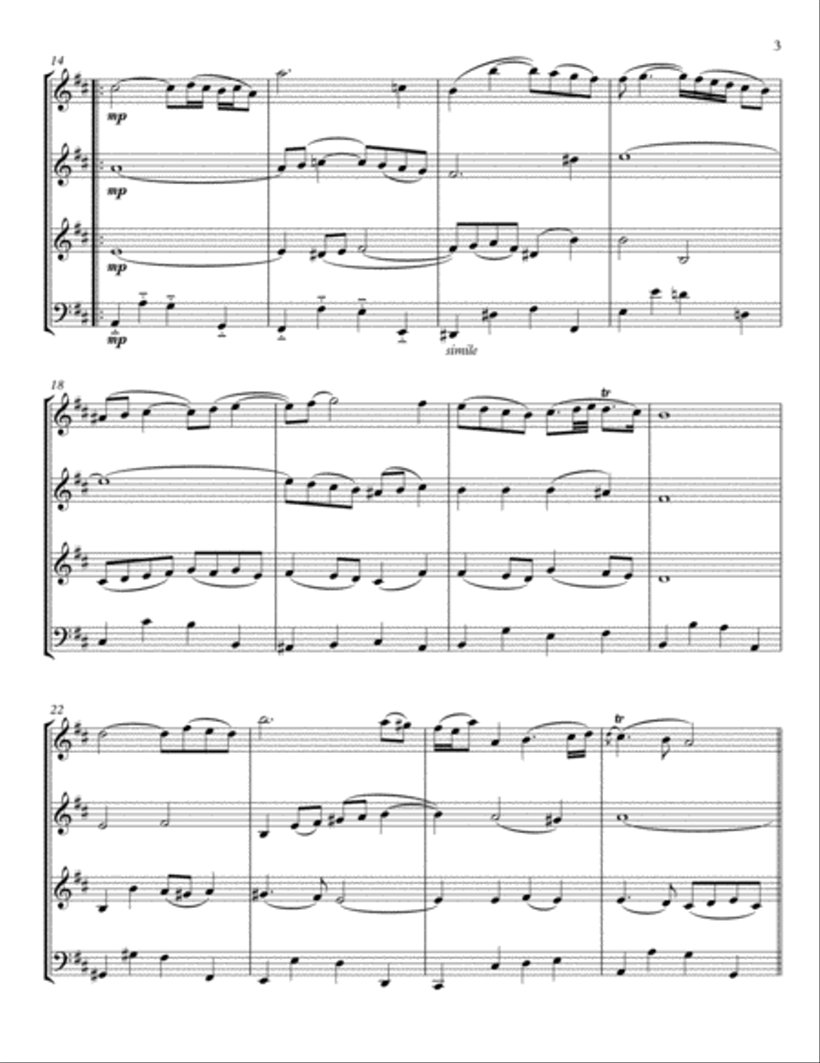 Air on the G String for Flexible Instrumentation Quartet String Quartet scores gallery preview page 3