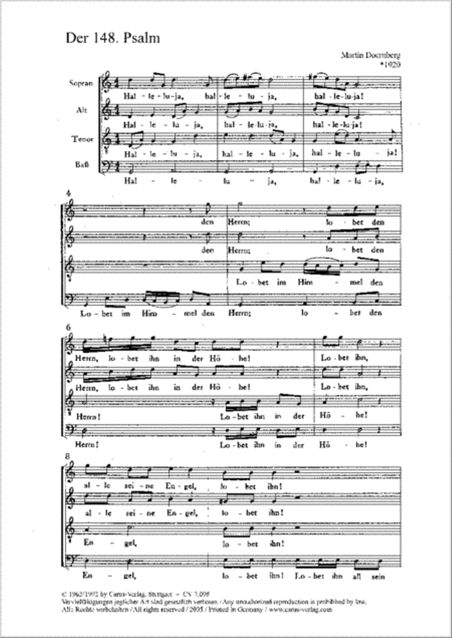 Psalm 148 Psalm 148 4-Part scores gallery preview page 1