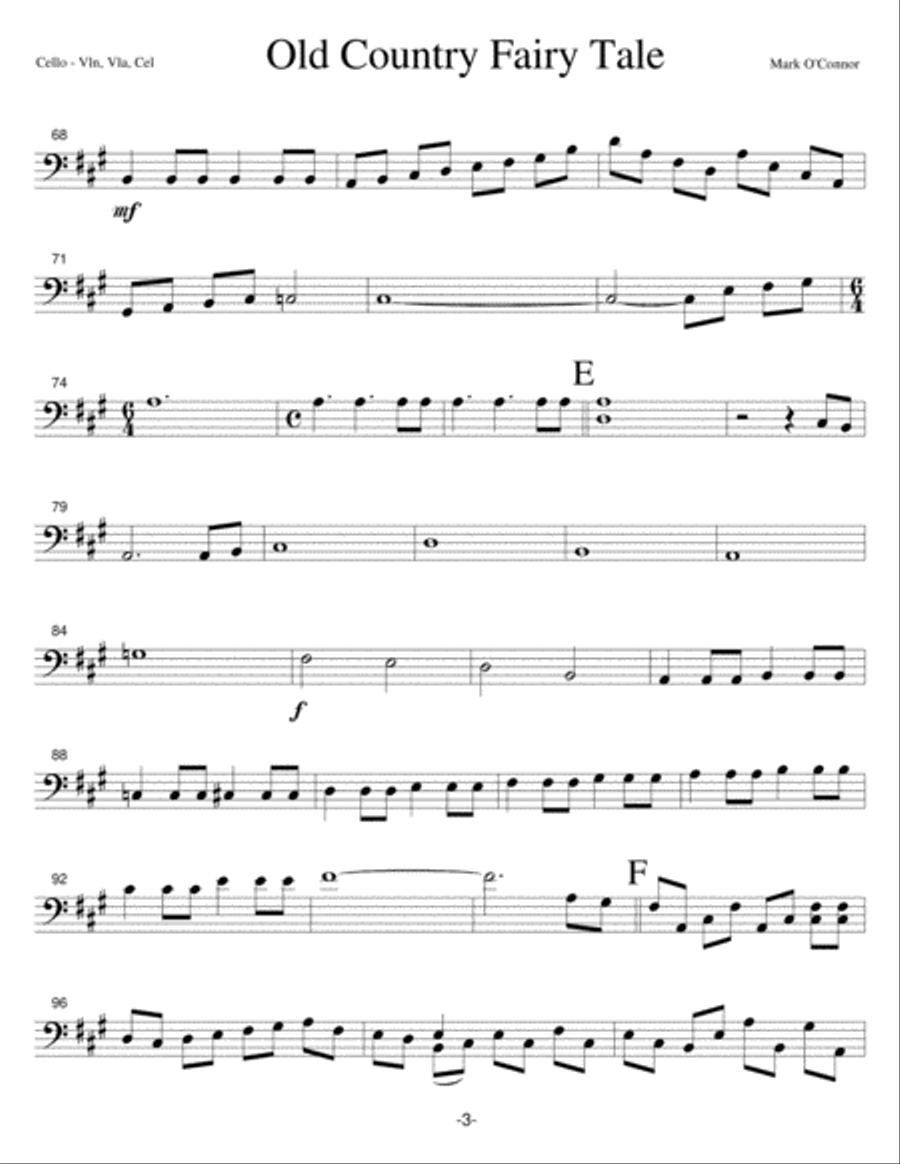 Old Country Fairy Tale (cello part - vln, vla, cel) String Trio scores gallery preview page 6