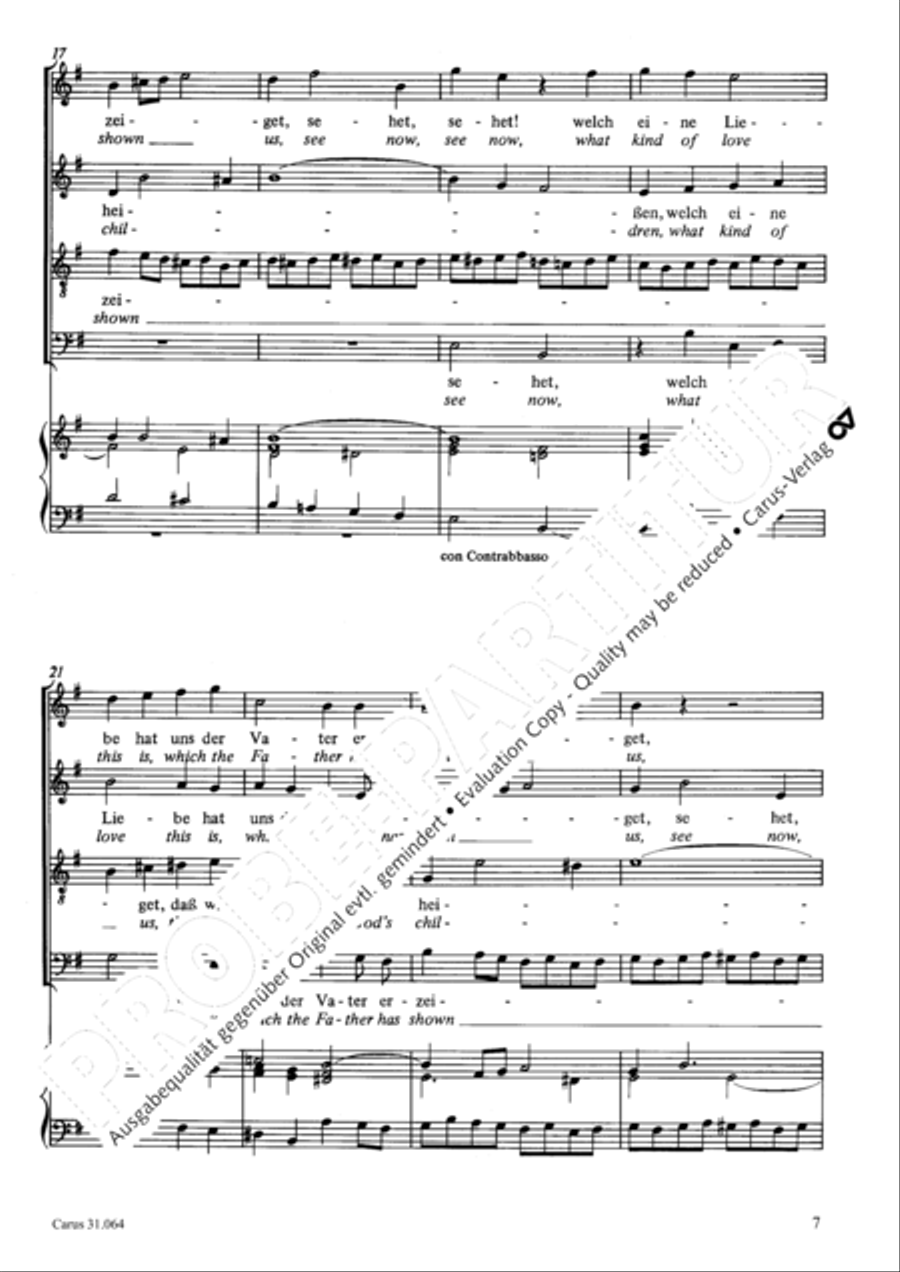 See now, what kind of love (Sehet, welch eine Liebe hat uns der Vater erzeiget) 4-Part scores gallery preview page 8