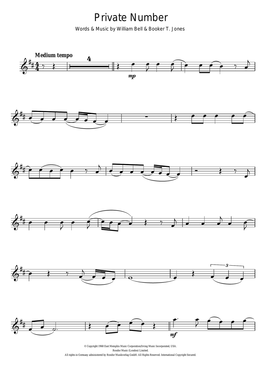 Private Number Trumpet Solo scores gallery preview page 1