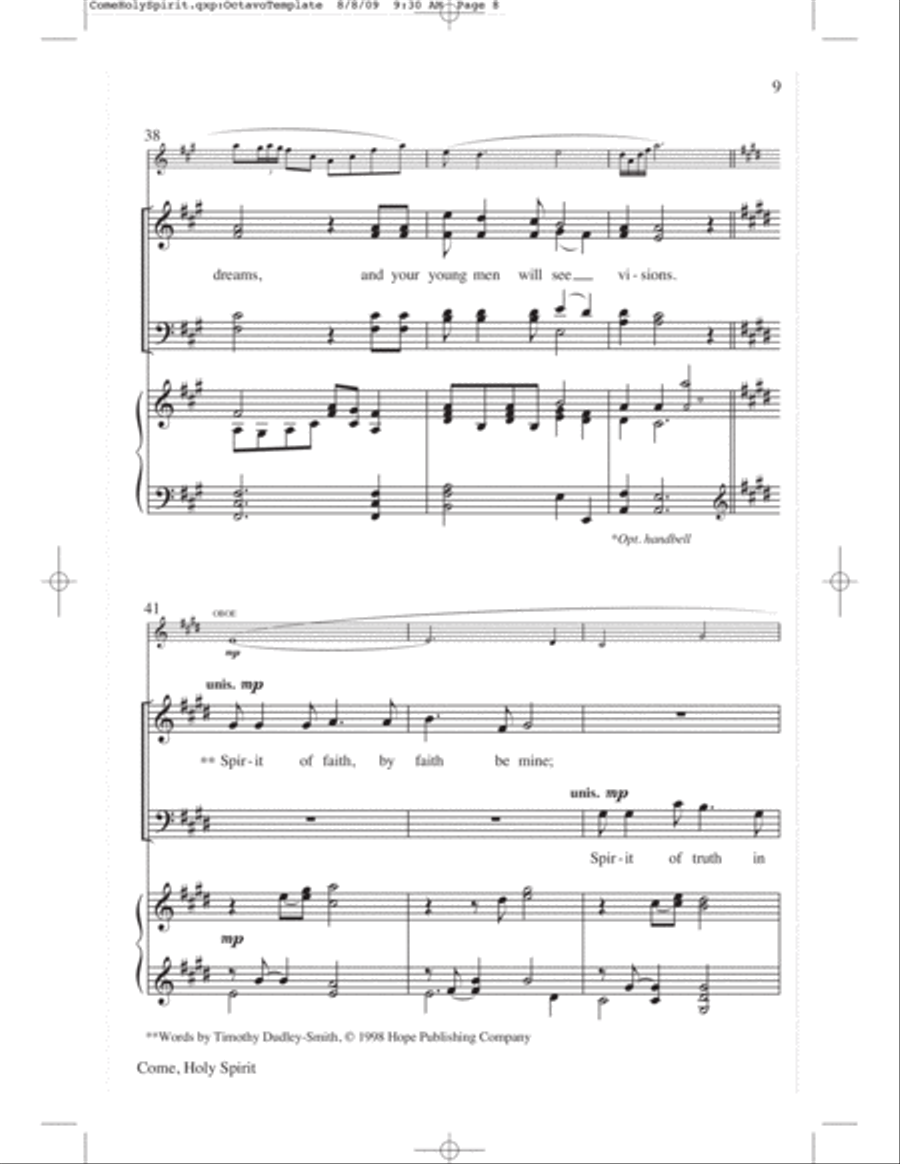 Come, Holy Spirit - SATB 4-Part scores gallery preview page 9