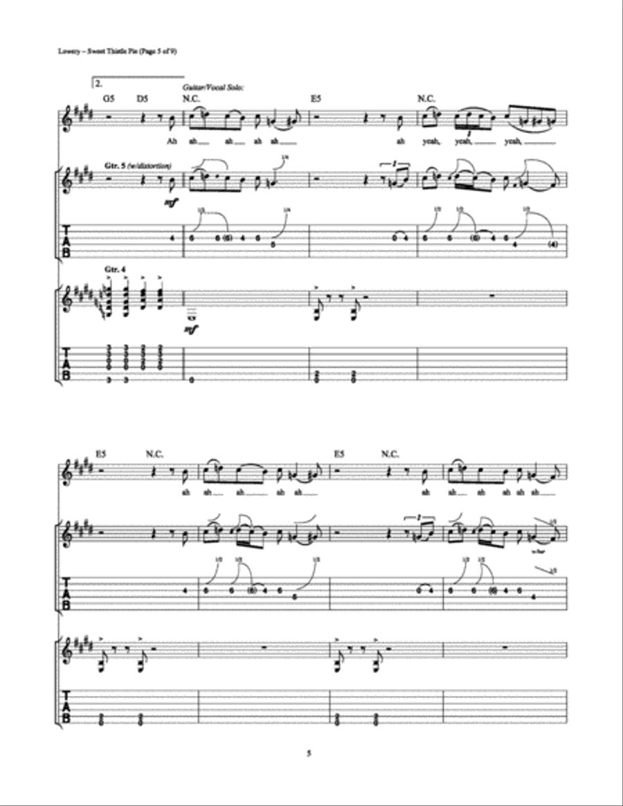 Sweet Thistle Pie Sweet Thistle Pie Electric Guitar scores gallery preview page 5