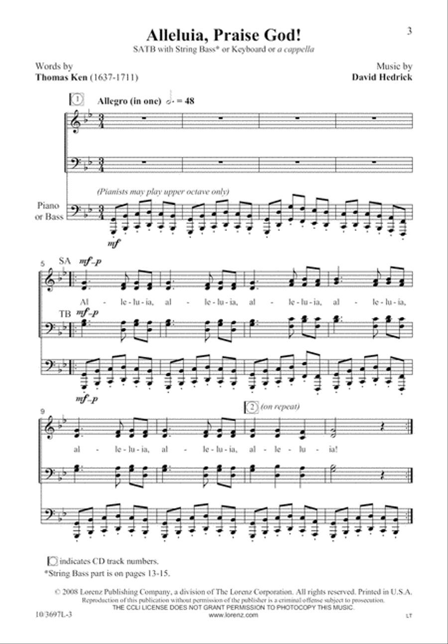 Alleluia, Praise God! 4-Part scores gallery preview page 3