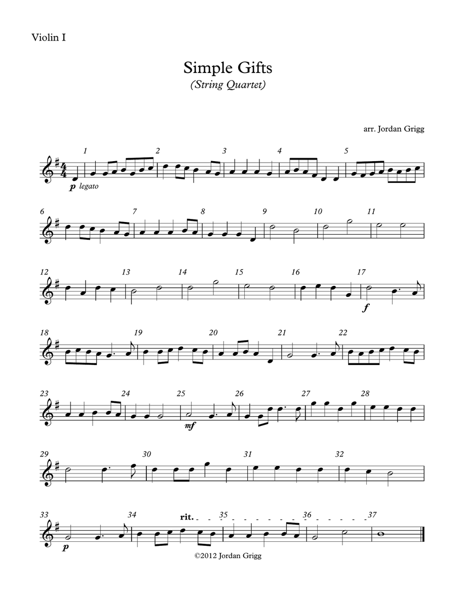 Simple Gifts (String Quartet) String Quartet scores gallery preview page 4