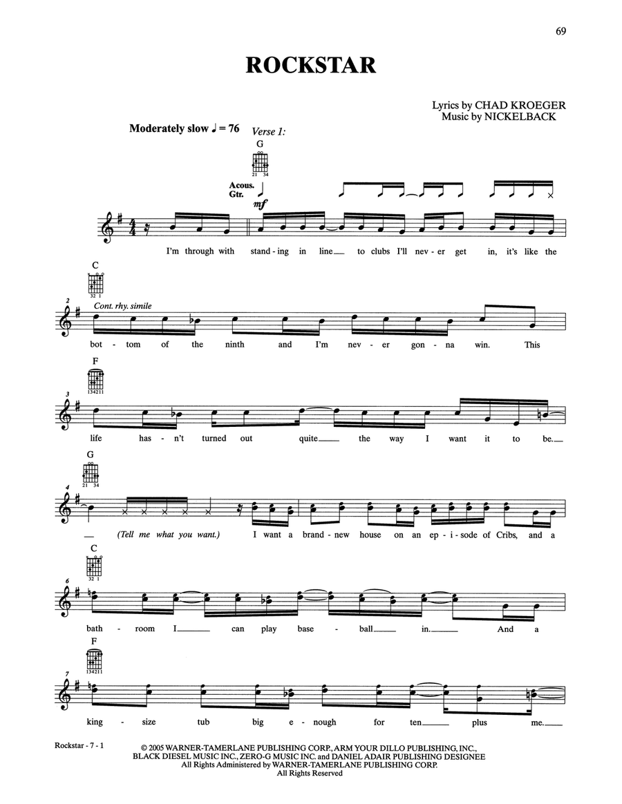 Rockstar Acoustic Guitar scores gallery preview page 1