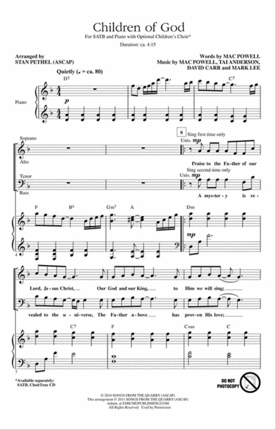 Children of God 4-Part scores gallery preview page 2