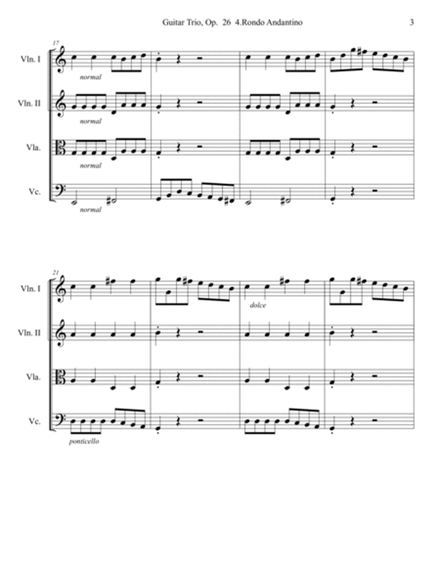 Guitar Trio, Op. 26, 4. Rondo Andantino image number null