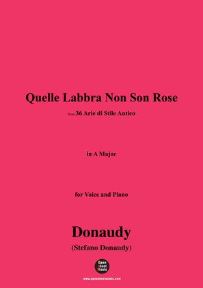 Donaudy-Quelle Labbra Non Son Rose,from 36 Arie di Stile Antico,in A Major