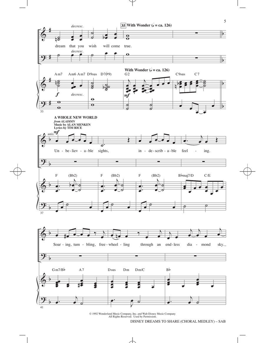 Disney Dreams To Share (Choral Medley) 3-Part scores gallery preview page 4