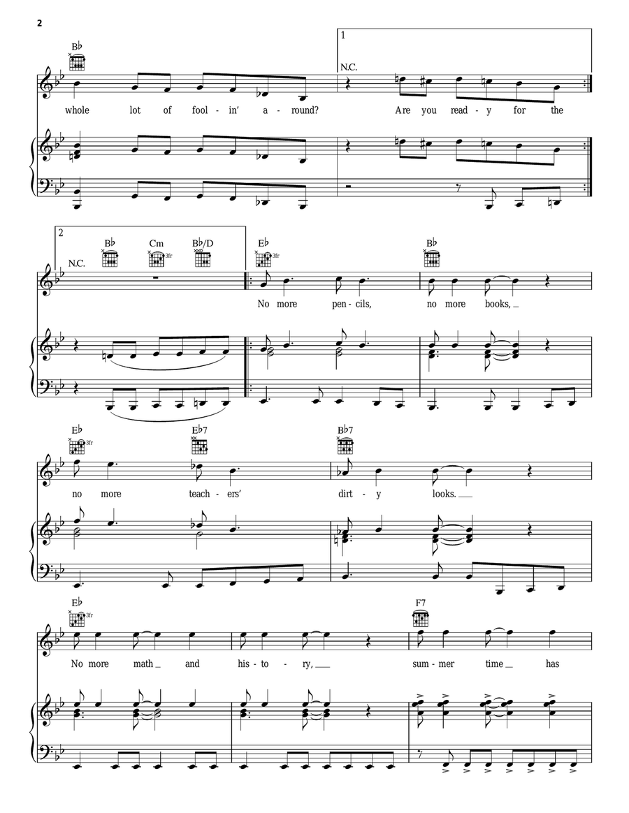 Are You Ready For The Summer? Piano, Vocal, Guitar scores gallery preview page 2