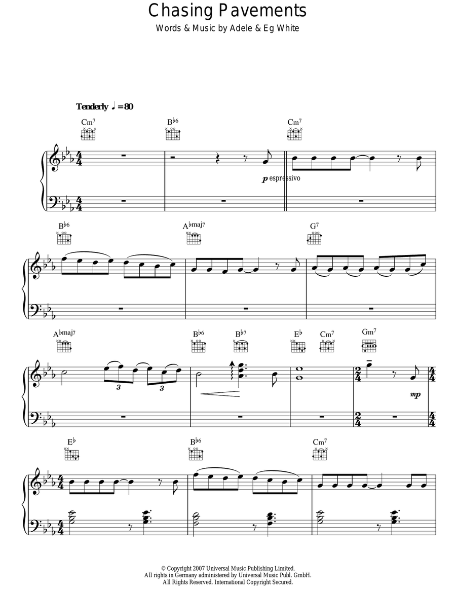 Chasing Pavements Voice scores gallery preview page 1